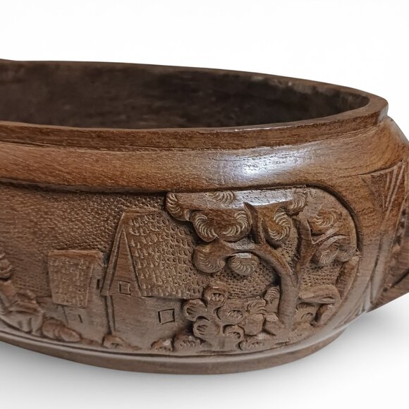 Vintage Madagascar Carved Wood Dish Tribal Handcrafted Decorative Art Piece - Picture 13 of 16